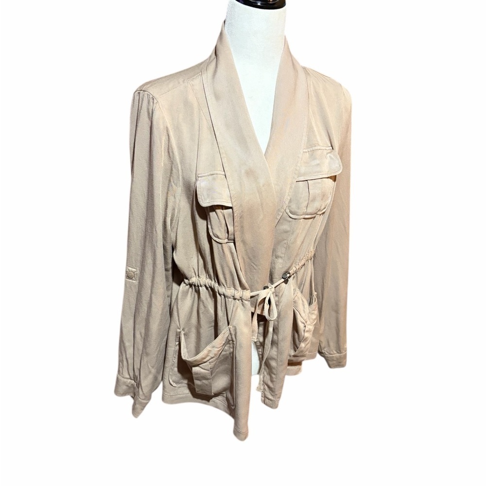 Torrid Drape Front Anorak jacket, utility tie front drawstring -Size 00/10-M/L - Picture 4 of 13
